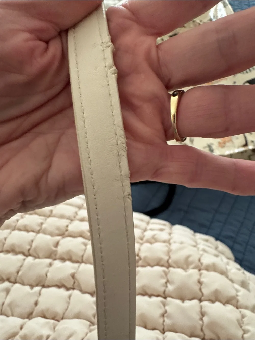 Quilted Laptop Tote in Light Taupe